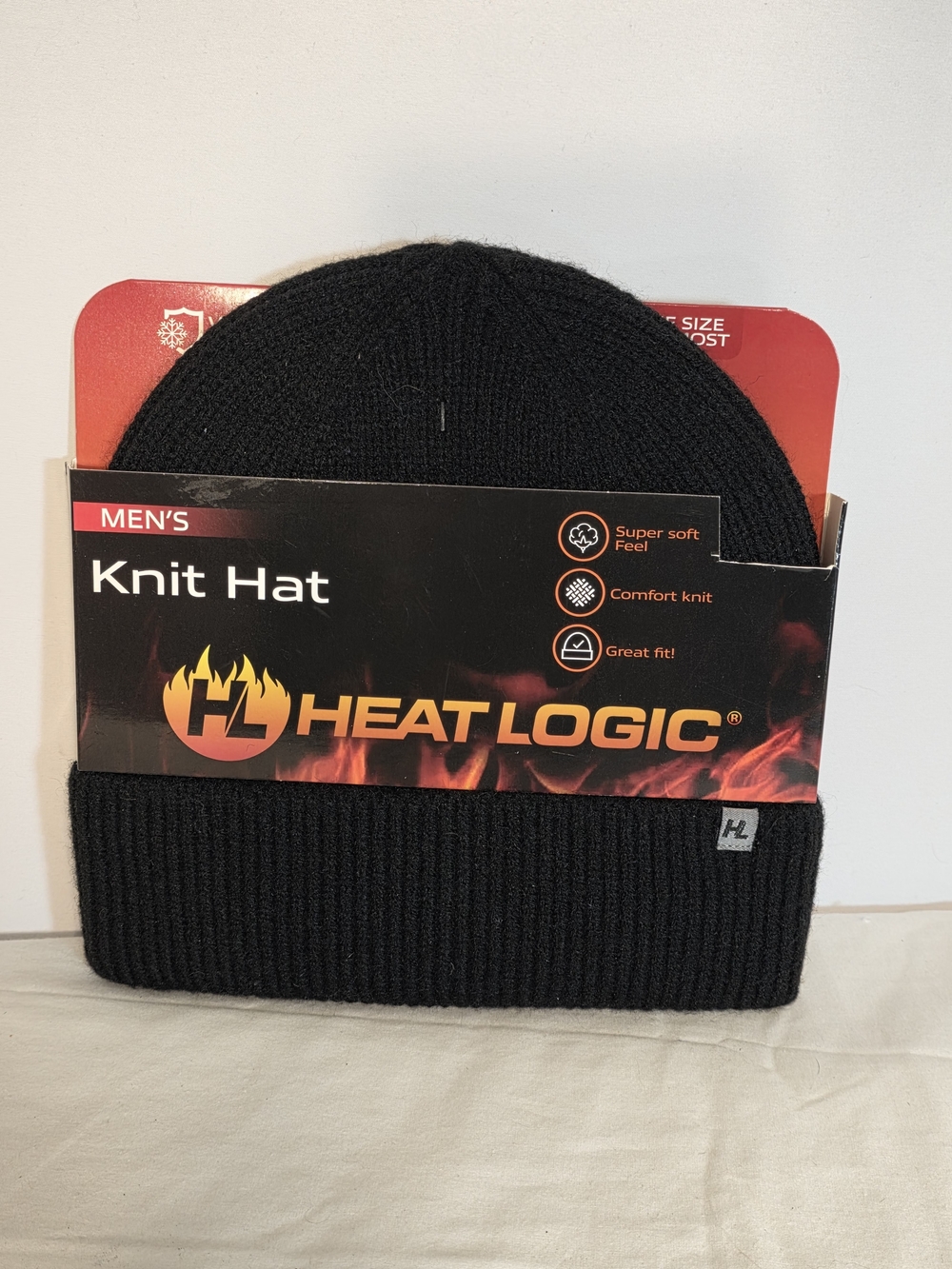 Heat Logic Black Unisex One Size Thermal Knit Hat Fall Winter Warmth